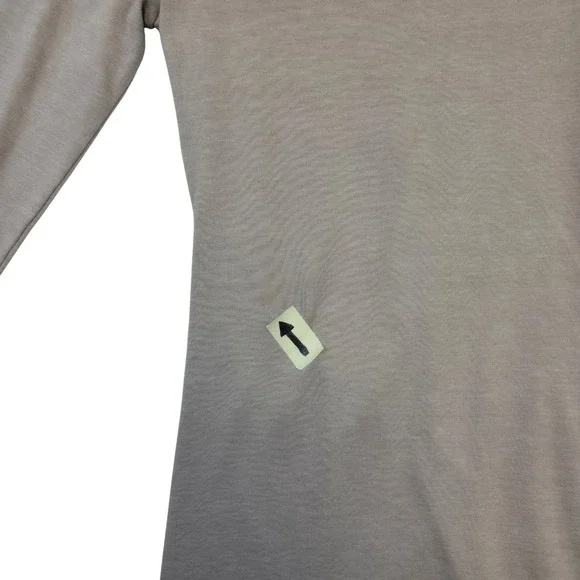 Leith XS Taupe Brown Ruched Asymmetrical Midi Dress Casual Minimalist XS Mauve - Picture 7 of 11